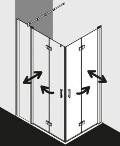 Kermi Diga Eckeinstiegshälfte Pendel-Falttür DI2CR078182AK 78x185cm, Weiß, ESG Klar, Rechts, Auf Duschplatz -Geberit Store Kermi Diga Eckeinstiegshaelfte Pendel Falttuer DI2CR078182AK 78x185cm weiss ESG klar rechts auf Duschplatz 6