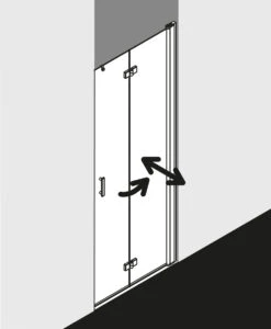 Kermi Diga Pendel-Falttür In Nische DI2DL120202AK 120x200cm, Weiß, ESG Klar, Links -Geberit Store Kermi Diga Pendel Falttuer in Nische DI2DL120202AK 120x200cm weiss ESG klar links 1