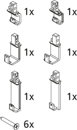 Kermi Ibiza 2000 Führungshaken 2533859 I2STD, Für Gleittür 3-tlg, Silber Und Weiß, Ersatzteilset
