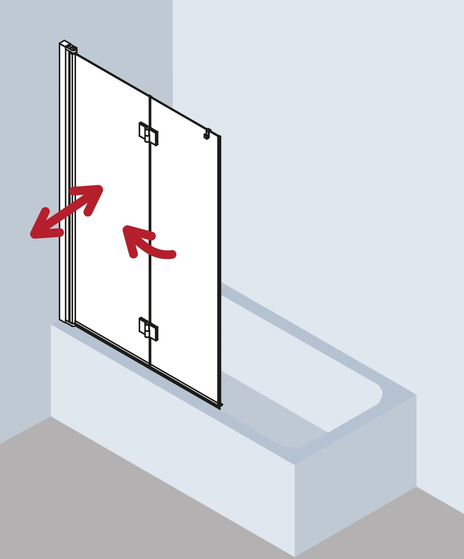 Kermi Liga Badewannen-Faltwand LI2PR120151AK 120x150cm, Silber Mattglanz, ESG Klar, Rechts 4 Kermi Liga Badewannen-Faltwand LI2PR120151AK 120x150cm, Silber Mattglanz, ESG Klar, Rechts – Bild 2