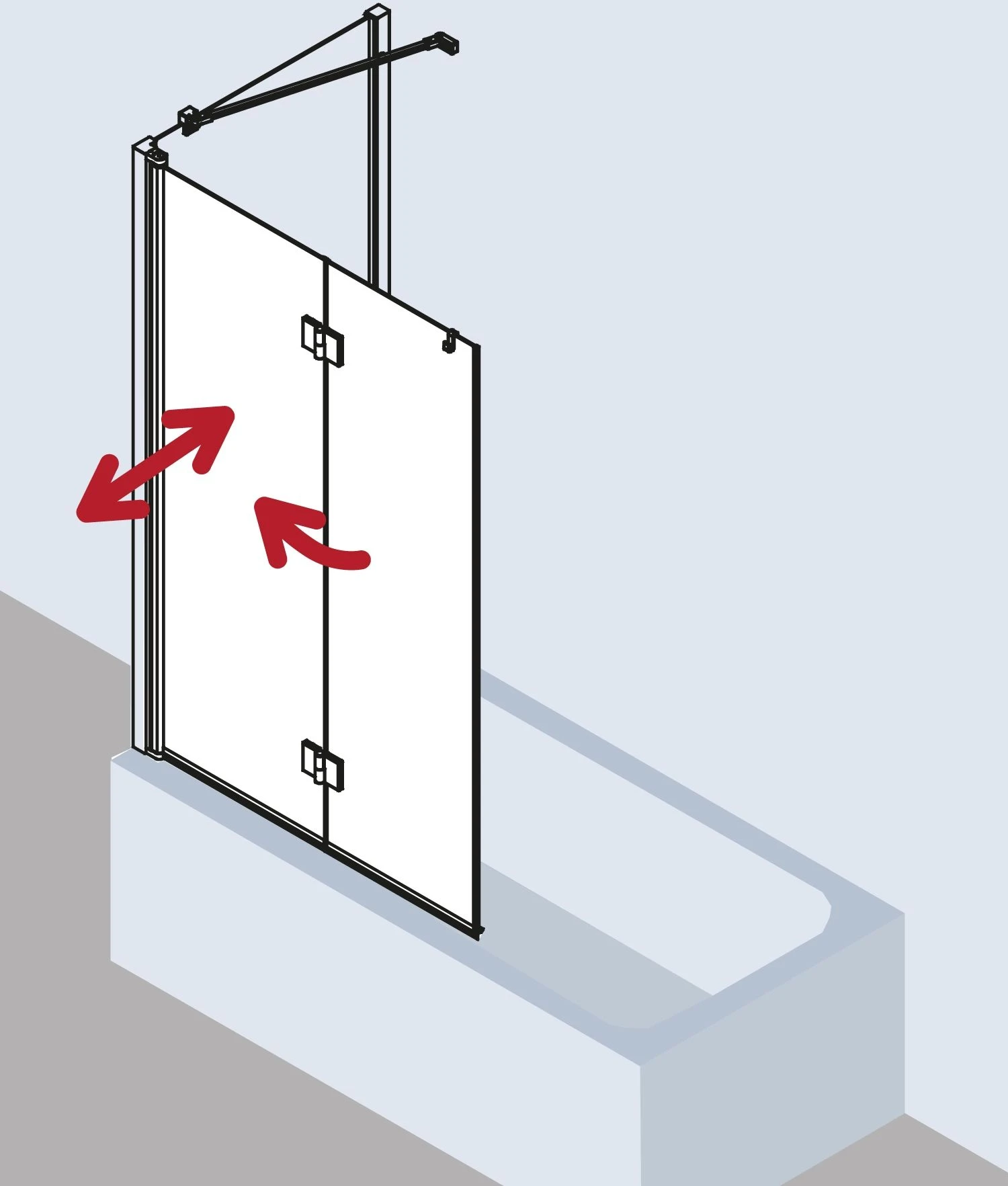 Kermi Liga Badewannen-Faltwand LI2PR120151AK 120x150cm, Silber Mattglanz, ESG Klar, Rechts 5 Kermi Liga Badewannen-Faltwand LI2PR120151AK 120x150cm, Silber Mattglanz, ESG Klar, Rechts – Bild 3