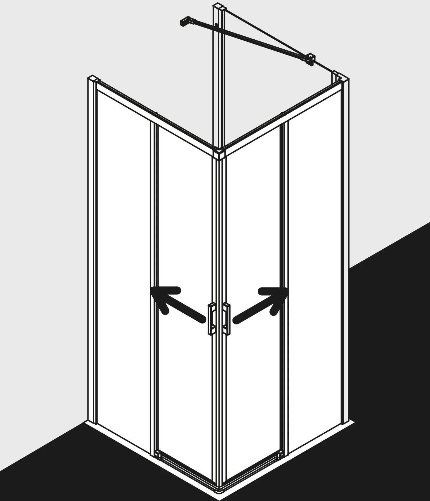Kermi Liga Eckeinstieg-Hälfte Gleitt. 2-tlg. Bodenfrei LIC2L075201PK 75x200cm, Silber Mattglanz, ESG Klar Clean, Links, Auf Duschwanne 5 Kermi Liga Eckeinstieg-Hälfte Gleitt. 2-tlg. Bodenfrei LIC2L075201PK 75x200cm, Silber Mattglanz, ESG Klar Clean, Links, Auf Duschwanne – Bild 3