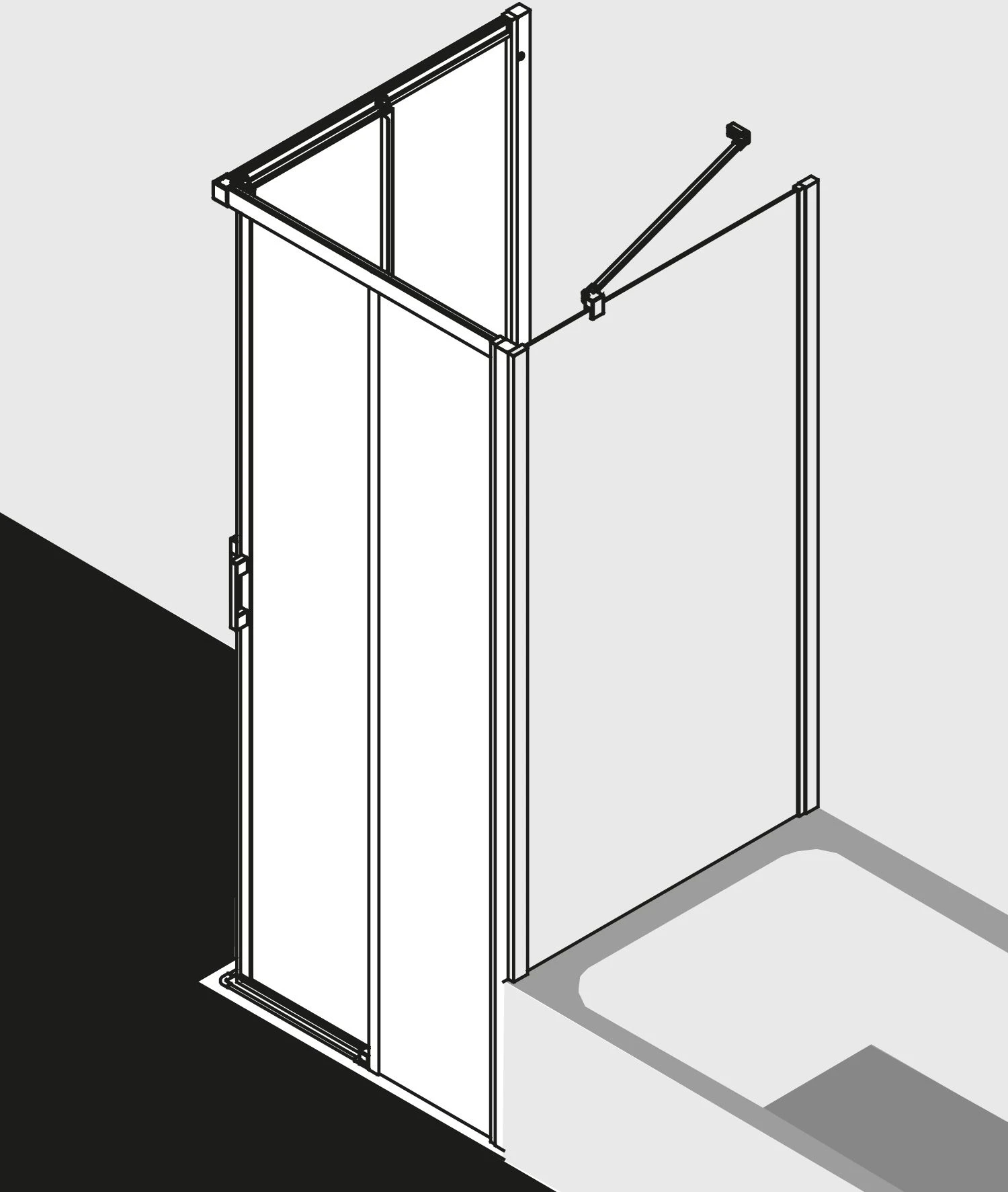 Kermi Liga Eckeinstieg-Hälfte Gleitt. 2-tlg. Bodenfrei LIC2L075201PK 75x200cm, Silber Mattglanz, ESG Klar Clean, Links, Auf Duschwanne 7 Kermi Liga Eckeinstieg-Hälfte Gleitt. 2-tlg. Bodenfrei LIC2L075201PK 75x200cm, Silber Mattglanz, ESG Klar Clean, Links, Auf Duschwanne – Bild 5