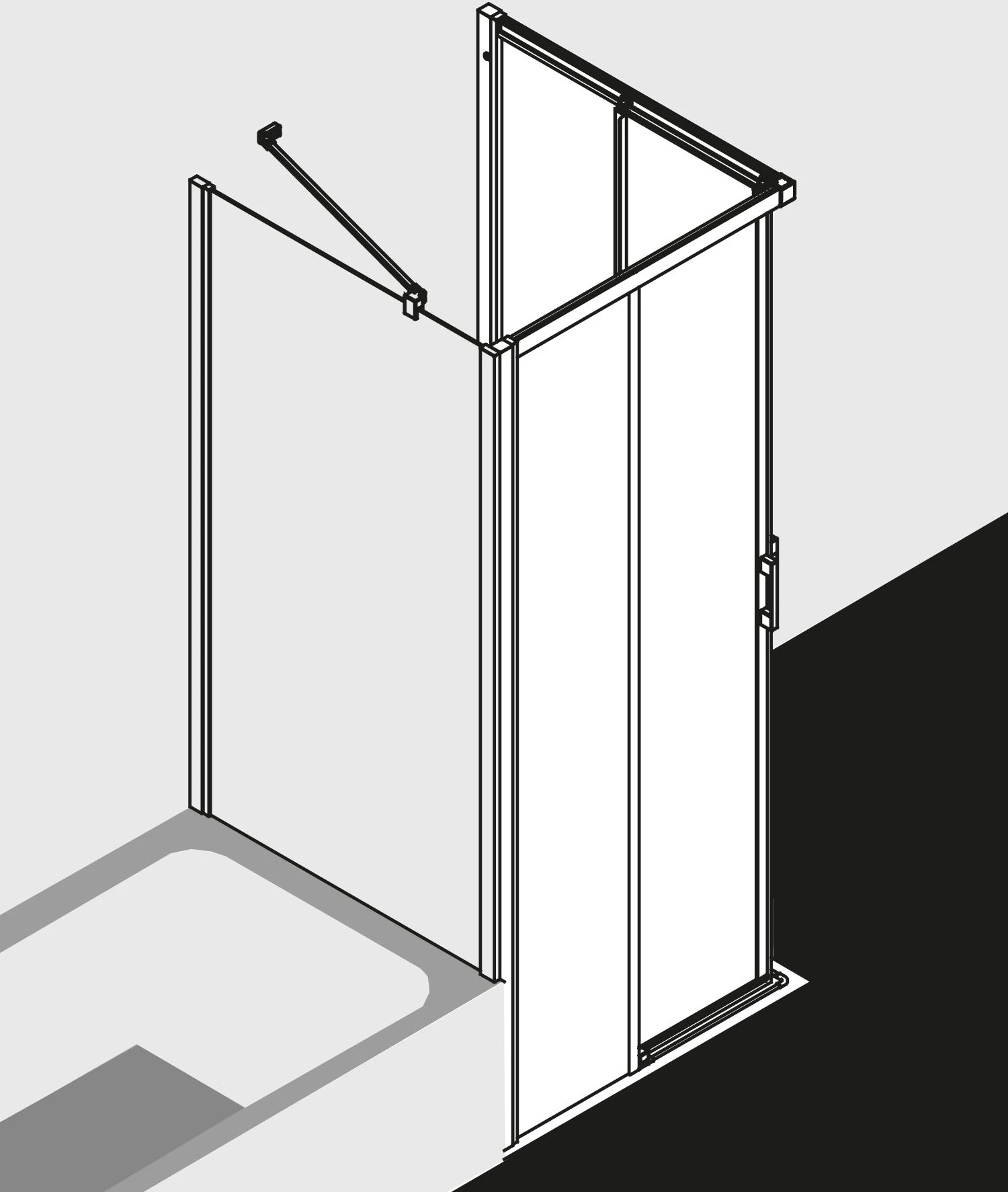 Kermi Liga Eckeinstieg-Hälfte Gleitt. 2-tlg. Bodenfrei LIC2L075201PK 75x200cm, Silber Mattglanz, ESG Klar Clean, Links, Auf Duschwanne 8 Kermi Liga Eckeinstieg-Hälfte Gleitt. 2-tlg. Bodenfrei LIC2L075201PK 75x200cm, Silber Mattglanz, ESG Klar Clean, Links, Auf Duschwanne – Bild 6