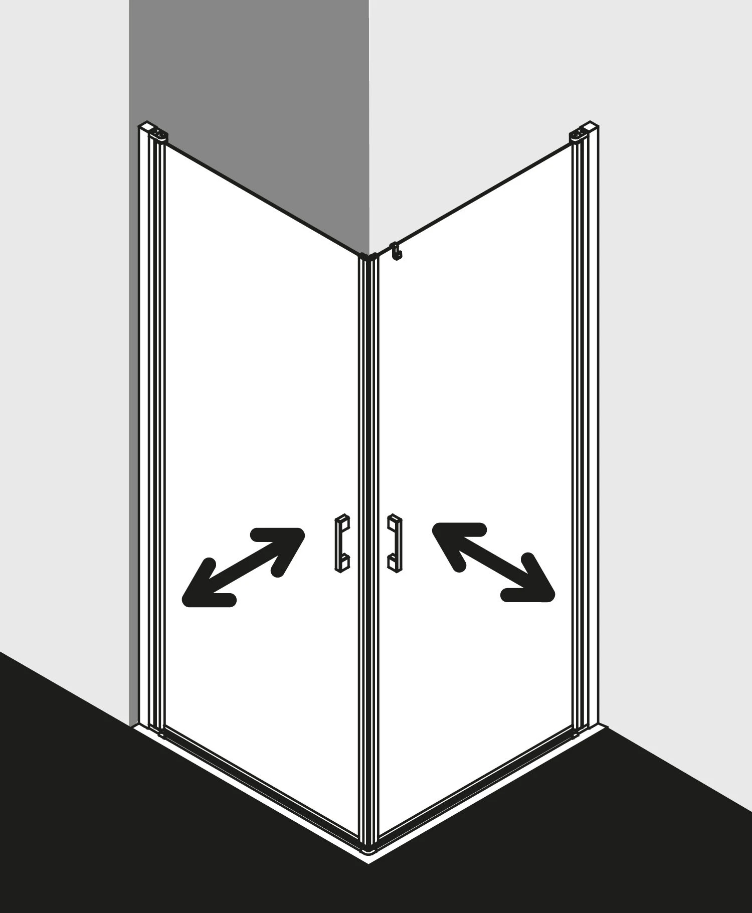 Kermi Liga Eckeinstiegshälfte Pendeltür LI1ER100181PK 100x185cm, Silber Mattglanz, ESG Klar Clean, Rechts, Auf Duschwanne 4 Kermi Liga Eckeinstiegshälfte Pendeltür LI1ER100181PK 100x185cm, Silber Mattglanz, ESG Klar Clean, Rechts, Auf Duschwanne – Bild 2