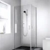 Kermi Liga Eckeinstiegshälfte Pendeltür LI1ER100181PK 100x185cm, Silber Mattglanz, ESG Klar Clean, Rechts, Auf Duschwanne