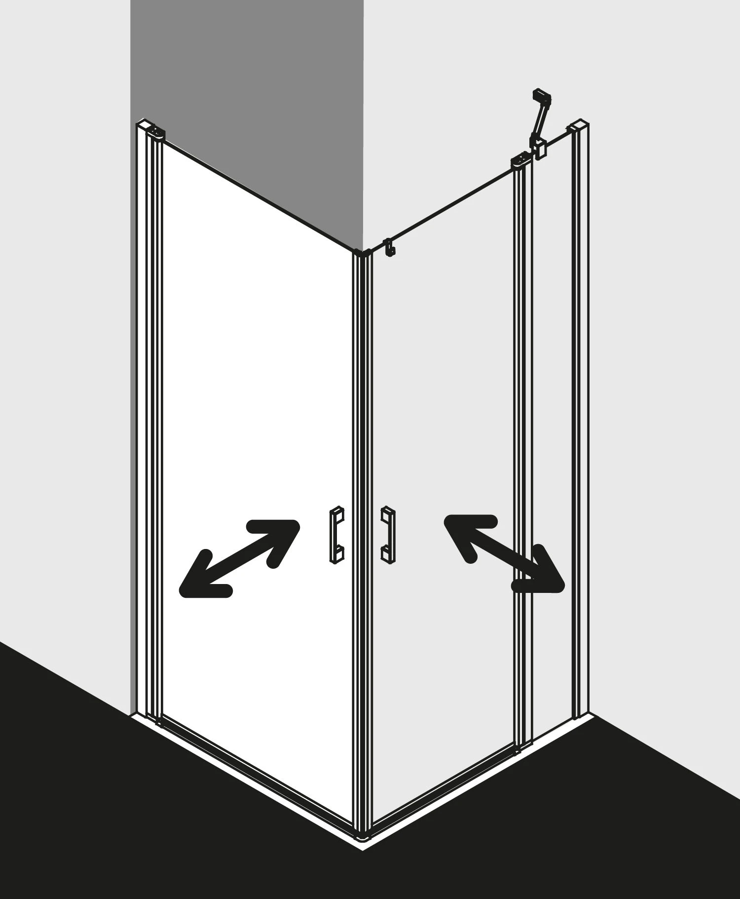 Kermi Liga Eckeinstiegshälfte Pendeltür LI1ER100181PK 100x185cm, Silber Mattglanz, ESG Klar Clean, Rechts, Auf Duschwanne 7 Kermi Liga Eckeinstiegshälfte Pendeltür LI1ER100181PK 100x185cm, Silber Mattglanz, ESG Klar Clean, Rechts, Auf Duschwanne – Bild 5