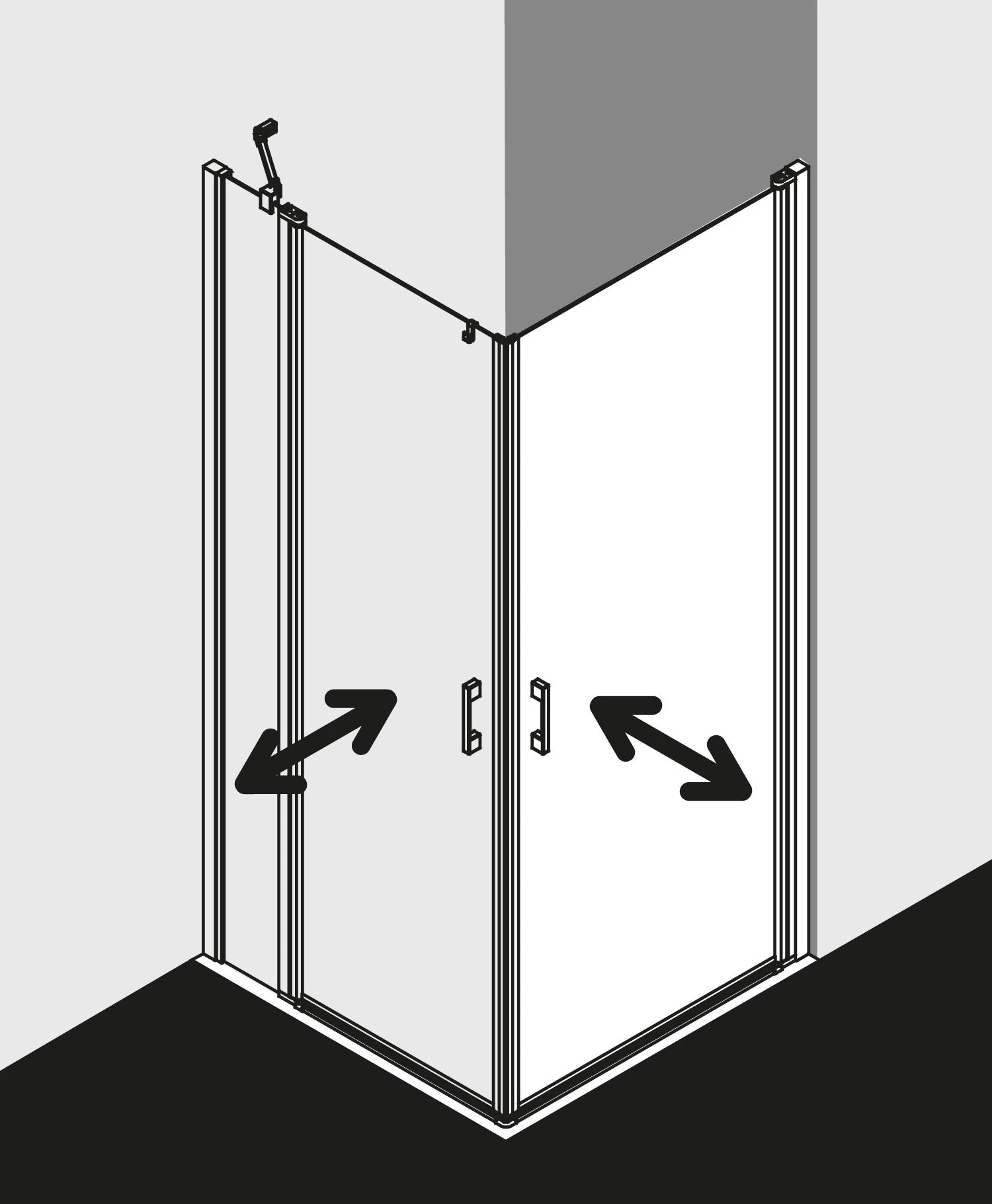 Kermi Liga Eckeinstiegshälfte Pendeltür LI1ER100181PK 100x185cm, Silber Mattglanz, ESG Klar Clean, Rechts, Auf Duschwanne 8 Kermi Liga Eckeinstiegshälfte Pendeltür LI1ER100181PK 100x185cm, Silber Mattglanz, ESG Klar Clean, Rechts, Auf Duschwanne – Bild 6