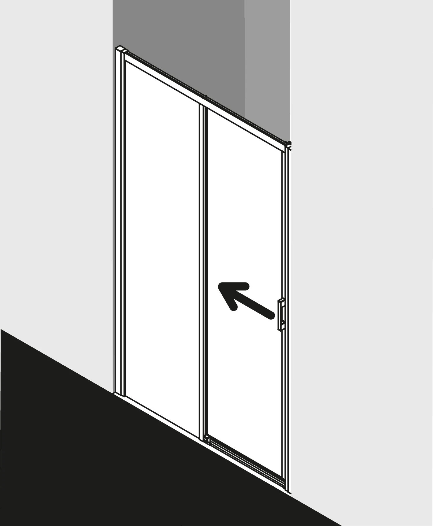 Kermi Liga Gleittür 2-tlg. Bodenfrei Mit Festfeld LID2L160201AK 156-161x200cm, Silber Mattglanz, ESG Klar, Links, Auf Duschwanne 4 Kermi Liga Gleittür 2-tlg. Bodenfrei Mit Festfeld LID2L160201AK 156-161x200cm, Silber Mattglanz, ESG Klar, Links, Auf Duschwanne – Bild 2