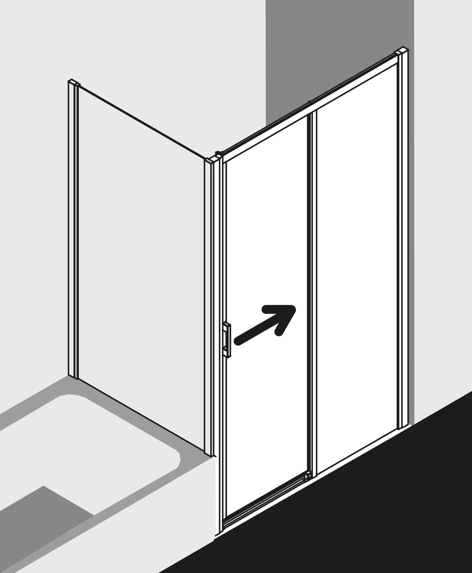 Kermi Liga Gleittür 2-tlg. Bodenfrei Mit Festfeld LID2L160201AK 156-161x200cm, Silber Mattglanz, ESG Klar, Links, Auf Duschwanne 9 Kermi Liga Gleittür 2-tlg. Bodenfrei Mit Festfeld LID2L160201AK 156-161x200cm, Silber Mattglanz, ESG Klar, Links, Auf Duschwanne – Bild 7