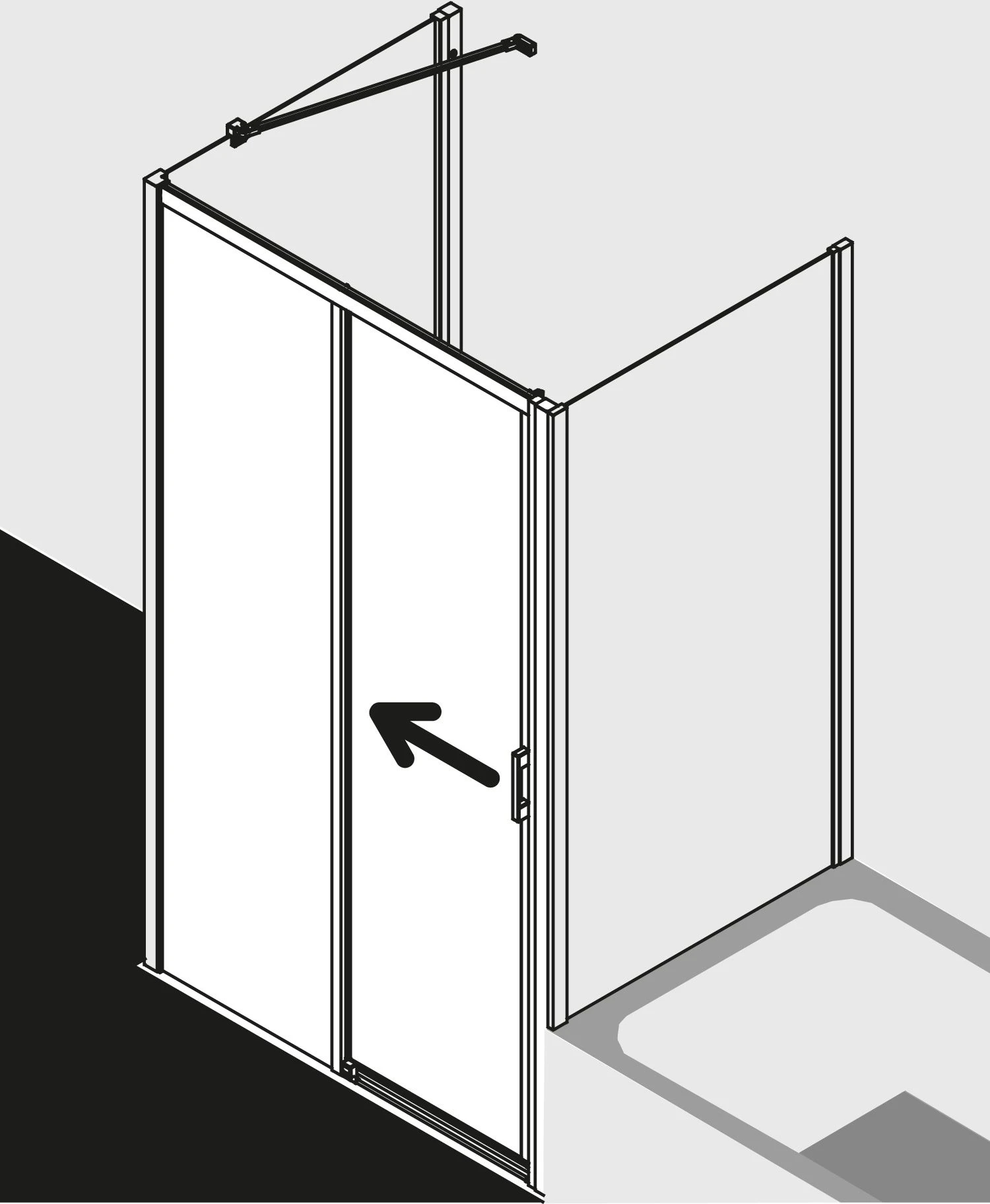 Kermi Liga Gleittür 2-tlg. Bodenfrei Mit Festfeld LID2L160201AK 156-161x200cm, Silber Mattglanz, ESG Klar, Links, Auf Duschwanne 12 Kermi Liga Gleittür 2-tlg. Bodenfrei Mit Festfeld LID2L160201AK 156-161x200cm, Silber Mattglanz, ESG Klar, Links, Auf Duschwanne – Bild 10