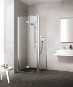 Kermi Liga Pendel-Falttür Für Seitenwand LI2SL100181AK 100x185cm, Silber Mattglanz, ESG Klar, Links, Auf Duschwanne -Geberit Store Kermi Liga Pendel Falttuer fuer Seitenwand LI2SL100181AK 100x185cm silber mattglanz ESG klar links auf Duschwanne 3