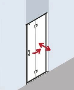 Kermi Liga Pendel-Falttür Für Seitenwand LI2SL100181AK 100x185cm, Silber Mattglanz, ESG Klar, Links, Auf Duschwanne -Geberit Store Kermi Liga Pendel Falttuer fuer Seitenwand LI2SL100181AK 100x185cm silber mattglanz ESG klar links auf Duschwanne 8