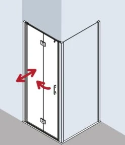 Kermi Liga Pendel-Falttür Für Seitenwand LI2SL100181AK 100x185cm, Silber Mattglanz, ESG Klar, Links, Auf Duschwanne -Geberit Store Kermi Liga Pendel Falttuer fuer Seitenwand LI2SL100181AK 100x185cm silber mattglanz ESG klar links auf Duschwanne 9