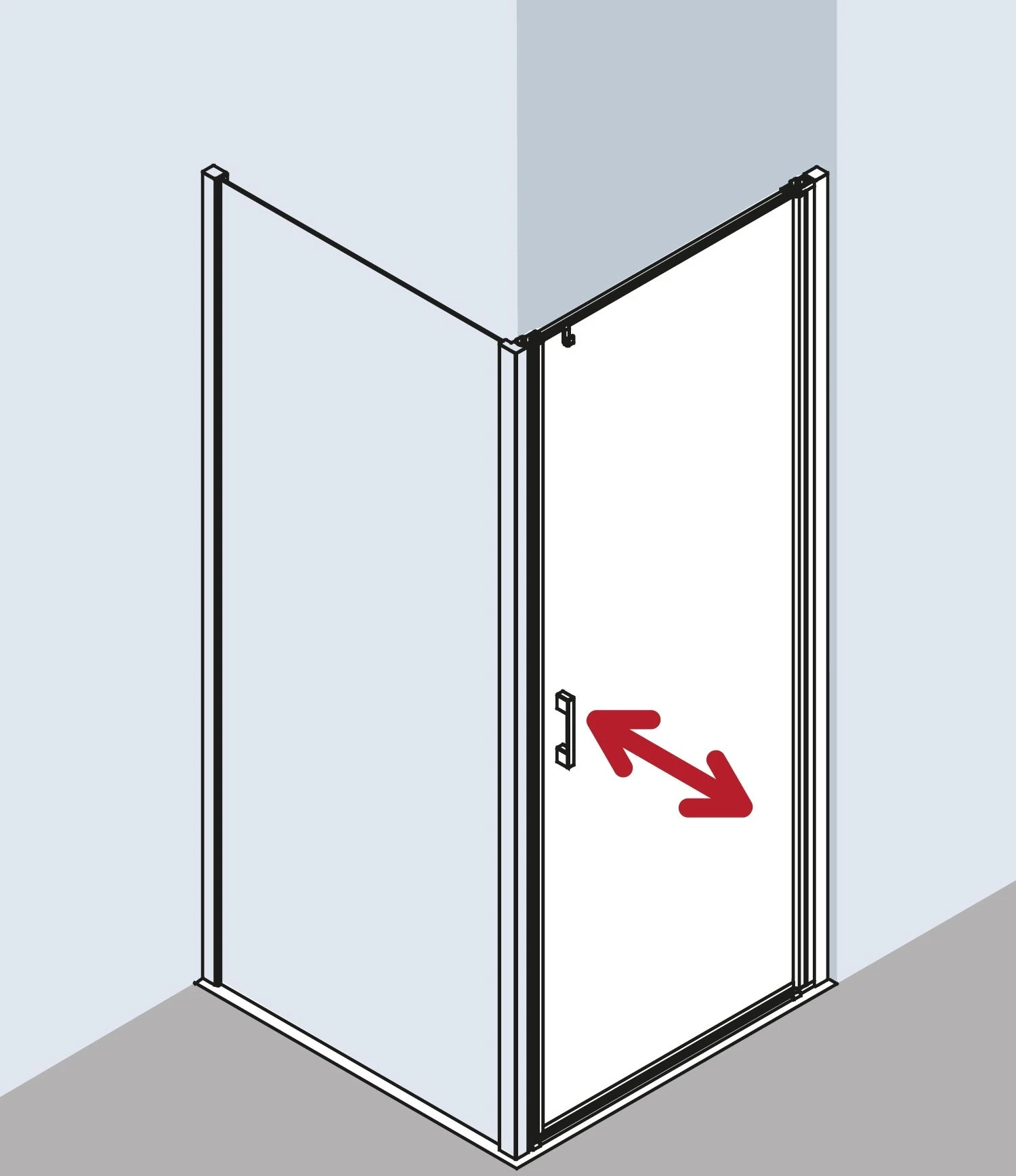 Kermi Liga Pendeltür Für Seitenwand LI1WR10518VAK 105x185cm, Silber Hochglanz, ESG Klar, Rechts, Auf Duschwanne 11 Kermi Liga Pendeltür Für Seitenwand LI1WR10518VAK 105x185cm, Silber Hochglanz, ESG Klar, Rechts, Auf Duschwanne – Bild 9