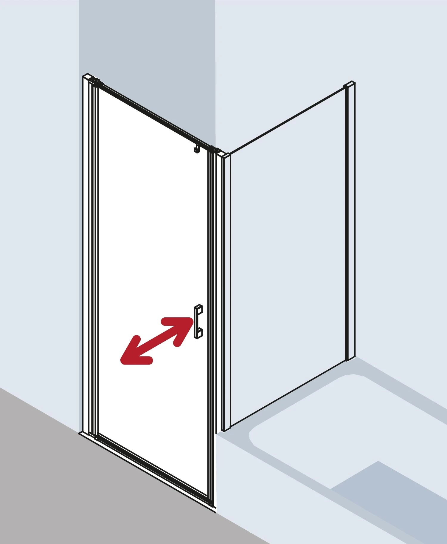 Kermi Liga Pendeltür Für Seitenwand LI1WR10518VAK 105x185cm, Silber Hochglanz, ESG Klar, Rechts, Auf Duschwanne 12 Kermi Liga Pendeltür Für Seitenwand LI1WR10518VAK 105x185cm, Silber Hochglanz, ESG Klar, Rechts, Auf Duschwanne – Bild 10