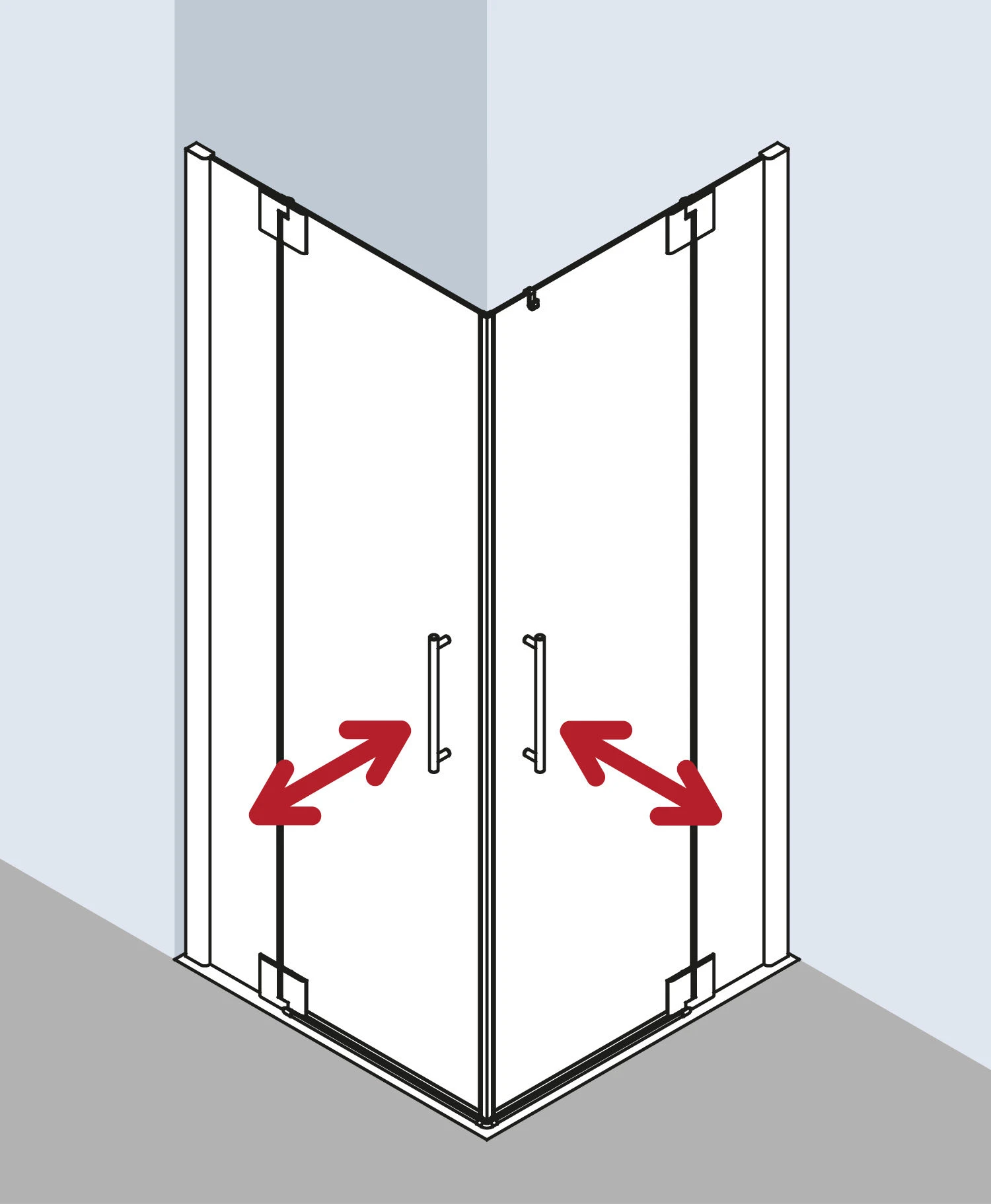 Kermi Pasa XP Eckeinstieg-Pendeltür Mit Festfeld PXEPR09020VAK 90x200cm, Silber Hochglanz, ESG Klar, Halbteil Rechts, Auf Duschwanne 4 Kermi Pasa XP Eckeinstieg-Pendeltür Mit Festfeld PXEPR09020VAK 90x200cm, Silber Hochglanz, ESG Klar, Halbteil Rechts, Auf Duschwanne – Bild 2