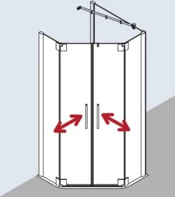 Kermi Pasa XP Fünfeck-Duschkabine Pendeltür PXF4509018VYK 90x90x185cm, Silber Glanz, ESG SR OpacoClean 9 Kermi Pasa XP Fünfeck-Duschkabine Pendeltür PXF4509018VYK 90x90x185cm, Silber Glanz, ESG SR OpacoClean -Geberit Store Kermi Pasa XP Fuenfeck Duschkabine Pendeltuer PXF4509018VYK 90x90x185cm silber glanz ESG SR OpacoClean 3