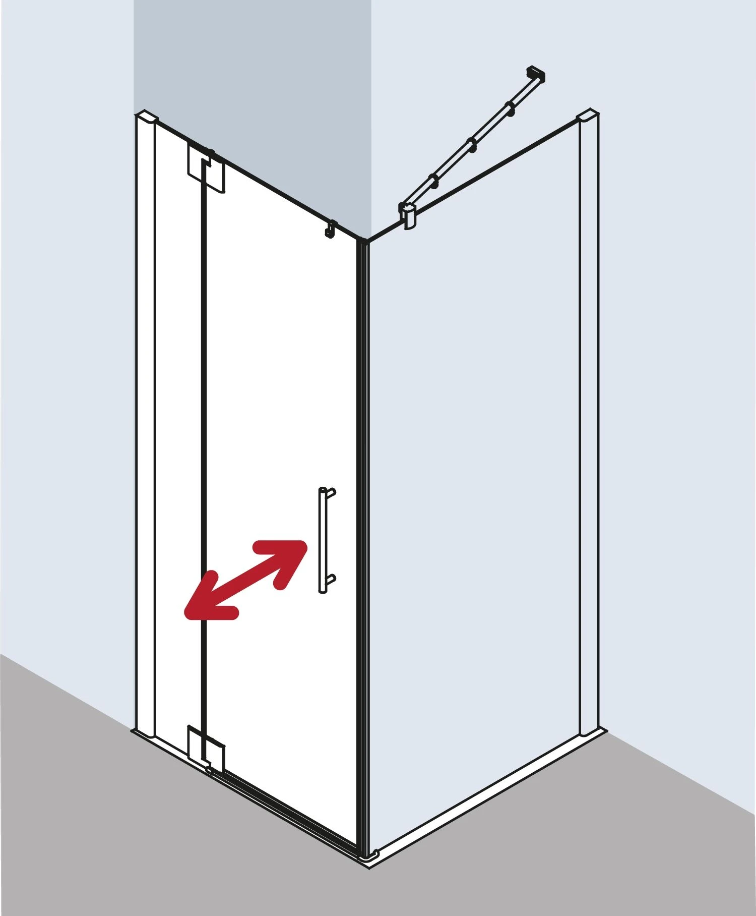 Kermi Pasa XP Pendeltür 1-fl. M Festfeld Für Seitenwand PX1WR120181PK 120x185cm, Silber Mattglanz, ESG Klar Clean, Rechts, Auf Duschwanne 4 Kermi Pasa XP Pendeltür 1-fl. M Festfeld Für Seitenwand PX1WR120181PK 120x185cm, Silber Mattglanz, ESG Klar Clean, Rechts, Auf Duschwanne – Bild 2
