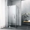 Kermi Pasa XP Pendeltür 1-fl. M Festfeld Für Seitenwand PX1WR120181PK 120x185cm, Silber Mattglanz, ESG Klar Clean, Rechts, Auf Duschwanne