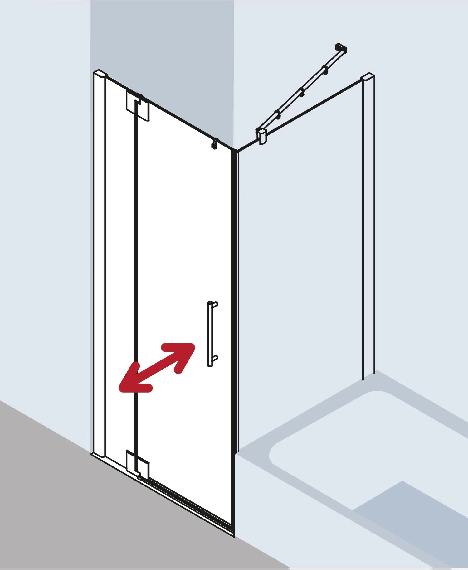 Kermi Pasa XP Pendeltür 1-fl. M Festfeld Für Seitenwand PX1WR120181PK 120x185cm, Silber Mattglanz, ESG Klar Clean, Rechts, Auf Duschwanne 6 Kermi Pasa XP Pendeltür 1-fl. M Festfeld Für Seitenwand PX1WR120181PK 120x185cm, Silber Mattglanz, ESG Klar Clean, Rechts, Auf Duschwanne – Bild 4