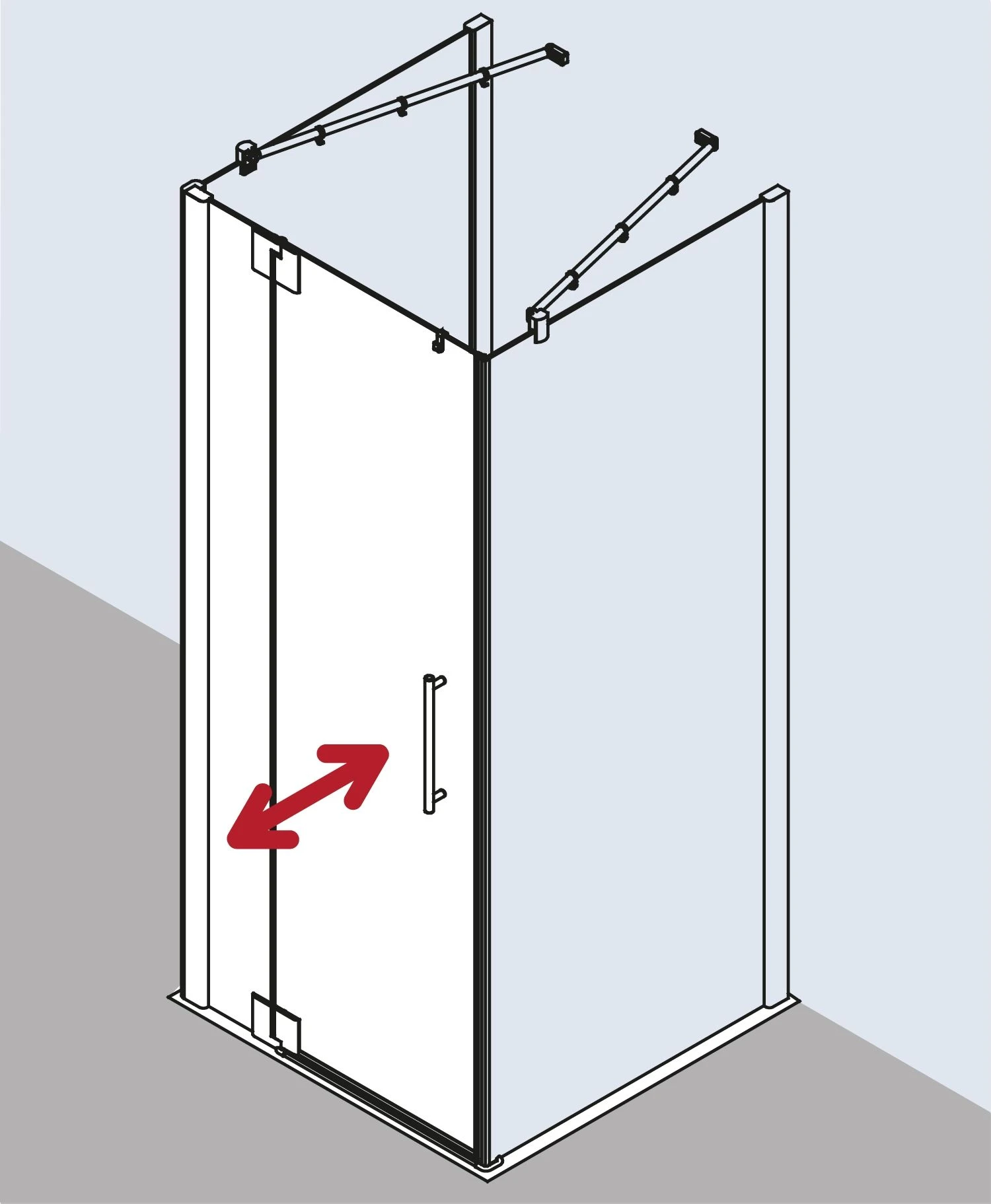Kermi Pasa XP Pendeltür 1-fl. M Festfeld Für Seitenwand PX1WR120181PK 120x185cm, Silber Mattglanz, ESG Klar Clean, Rechts, Auf Duschwanne 8 Kermi Pasa XP Pendeltür 1-fl. M Festfeld Für Seitenwand PX1WR120181PK 120x185cm, Silber Mattglanz, ESG Klar Clean, Rechts, Auf Duschwanne – Bild 6