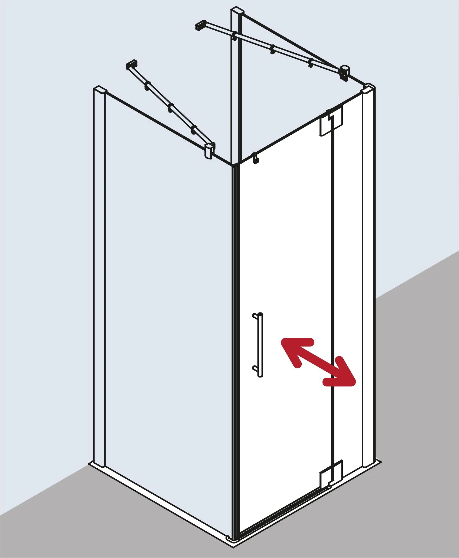 Kermi Pasa XP Pendeltür 1-fl. M Festfeld Für Seitenwand PX1WR120181PK 120x185cm, Silber Mattglanz, ESG Klar Clean, Rechts, Auf Duschwanne 9 Kermi Pasa XP Pendeltür 1-fl. M Festfeld Für Seitenwand PX1WR120181PK 120x185cm, Silber Mattglanz, ESG Klar Clean, Rechts, Auf Duschwanne – Bild 7