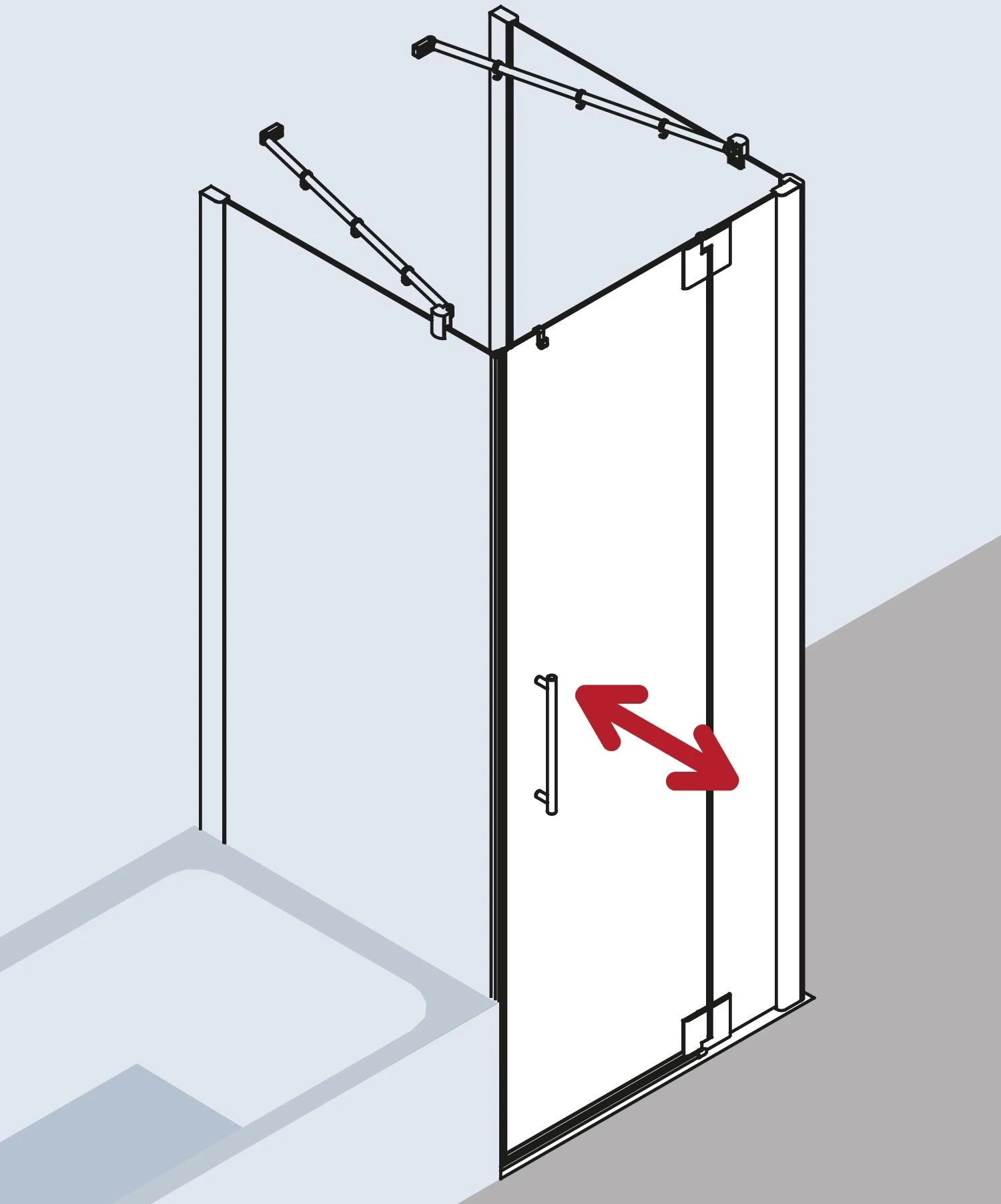 Kermi Pasa XP Pendeltür 1-fl. M Festfeld Für Seitenwand PX1WR120181PK 120x185cm, Silber Mattglanz, ESG Klar Clean, Rechts, Auf Duschwanne 11 Kermi Pasa XP Pendeltür 1-fl. M Festfeld Für Seitenwand PX1WR120181PK 120x185cm, Silber Mattglanz, ESG Klar Clean, Rechts, Auf Duschwanne – Bild 9