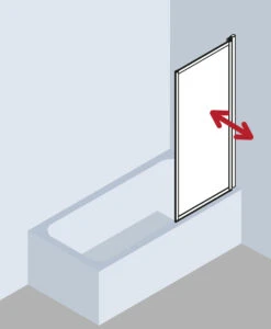 Kermi Vario 2000 Faltwand 1-flügelig V2FW1065141UK 70,1-71,7x140cm, Silber Mattgl., ESG SR Opaco -Geberit Store Kermi Vario 2000 Faltwand 1 fluegelig V2FW1065141UK 701 717x140cm silber mattgl. ESG SR Opaco 3