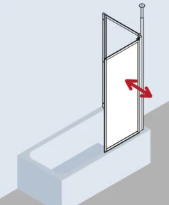Kermi Vario 2000 Faltwand 1-flügelig V2FW1065141UK 70,1-71,7x140cm, Silber Mattgl., ESG SR Opaco -Geberit Store Kermi Vario 2000 Faltwand 1 fluegelig V2FW1065141UK 701 717x140cm silber mattgl. ESG SR Opaco 4