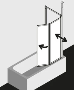 Kermi Vario 2000 Faltwand 2-flügelig V2TS1075142YK 101,1-102,7x140cm, Weiß, ESG SR Opaco Clean 14 Kermi Vario 2000 Faltwand 2-flügelig V2TS1075142YK 101,1-102,7x140cm, Weiß, ESG SR Opaco Clean -Geberit Store Kermi Vario 2000 Faltwand 2 fluegelig V2TS1075142YK 1011 1027x140cm weiss ESG SR Opaco Clean 2