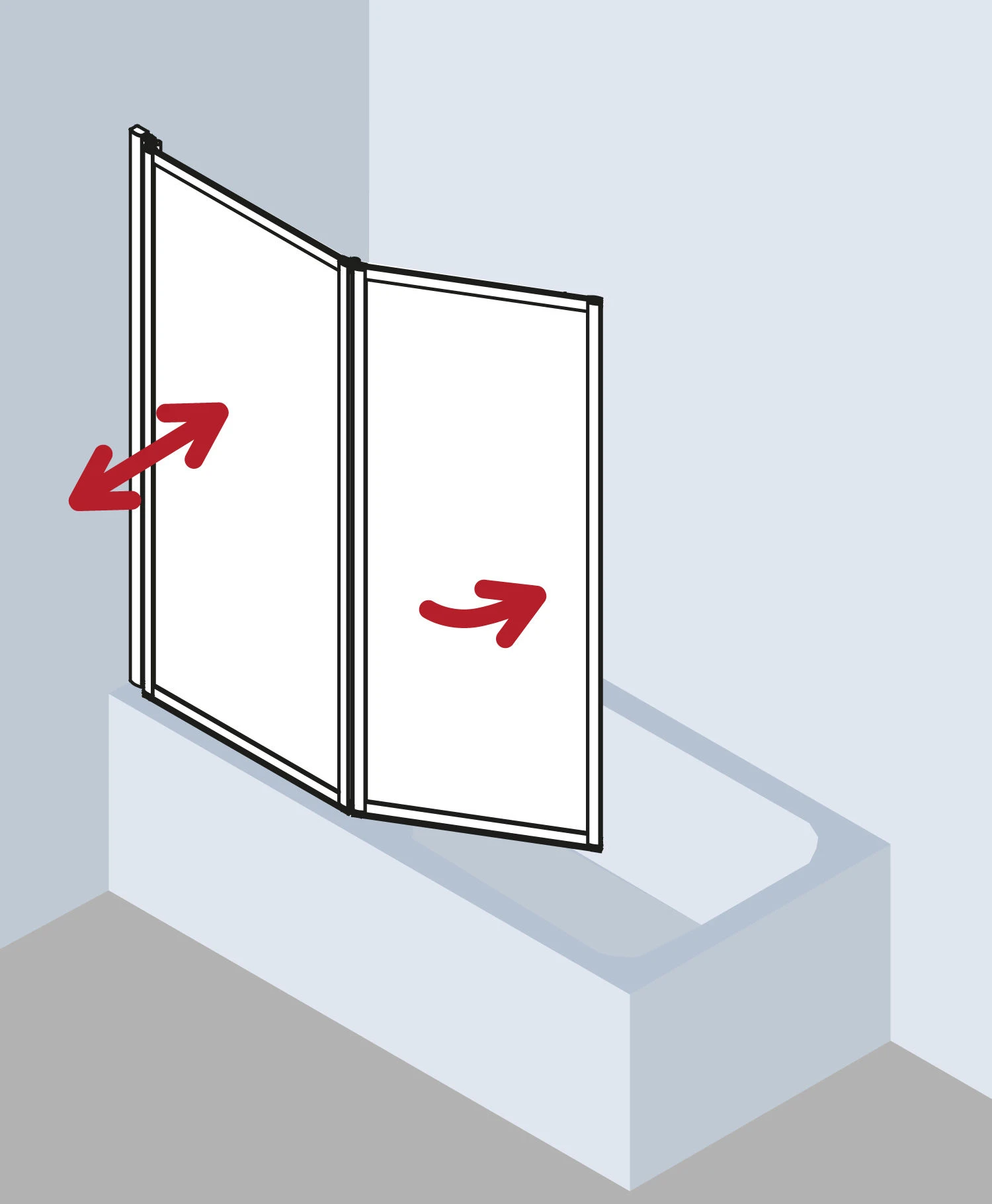 Kermi Vario 2000 Faltwand 2-flügelig V2TS1075142YK 101,1-102,7x140cm, Weiß, ESG SR Opaco Clean 6 Kermi Vario 2000 Faltwand 2-flügelig V2TS1075142YK 101,1-102,7x140cm, Weiß, ESG SR Opaco Clean – Bild 4