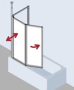 Kermi Vario 2000 Faltwand 2-flügelig V2TS1075142YK 101,1-102,7x140cm, Weiß, ESG SR Opaco Clean 16 Kermi Vario 2000 Faltwand 2-flügelig V2TS1075142YK 101,1-102,7x140cm, Weiß, ESG SR Opaco Clean -Geberit Store Kermi Vario 2000 Faltwand 2 fluegelig V2TS1075142YK 1011 1027x140cm weiss ESG SR Opaco Clean 4
