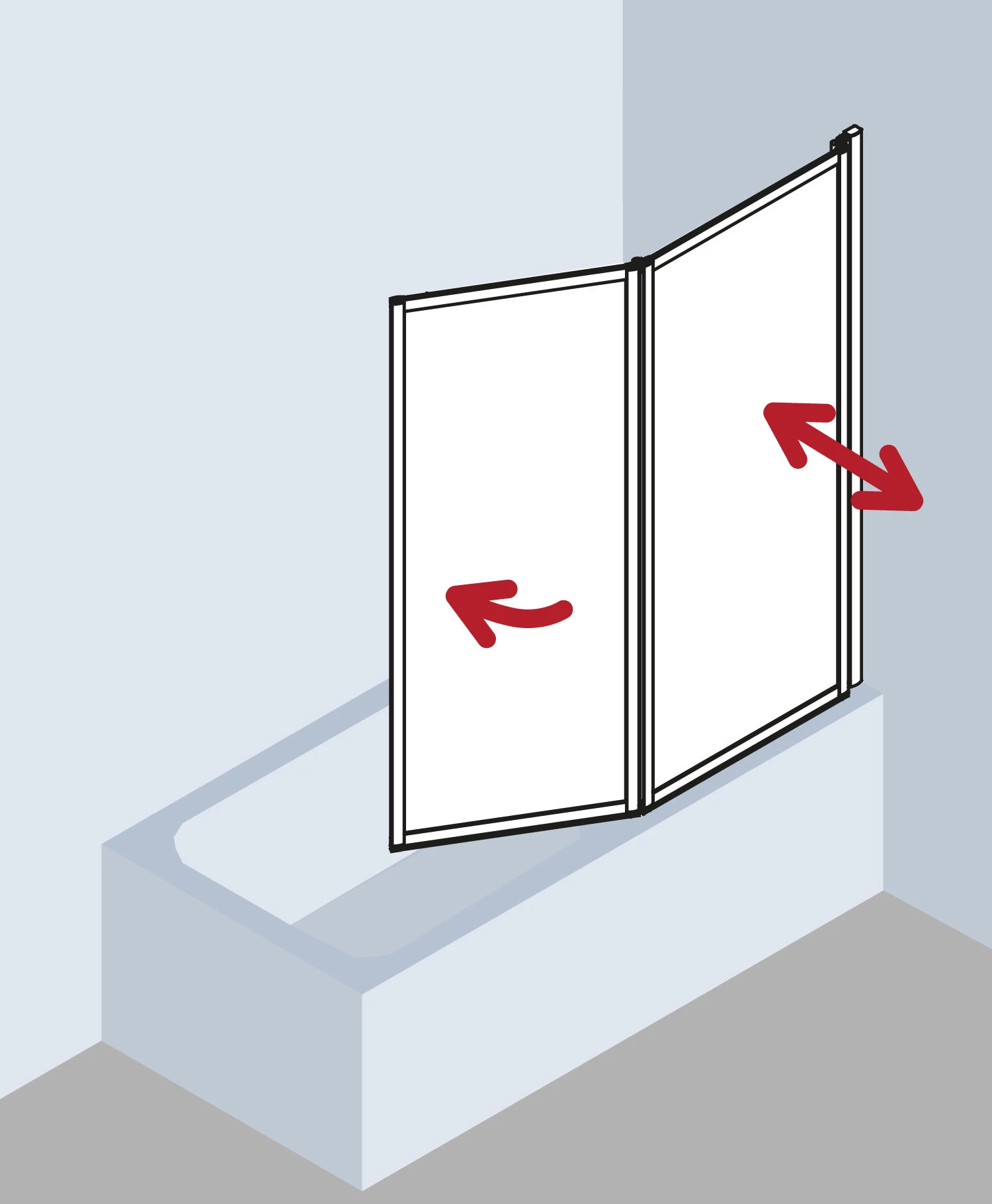 Kermi Vario 2000 Faltwand 2-flügelig V2TS1075142YK 101,1-102,7x140cm, Weiß, ESG SR Opaco Clean 8 Kermi Vario 2000 Faltwand 2-flügelig V2TS1075142YK 101,1-102,7x140cm, Weiß, ESG SR Opaco Clean – Bild 6