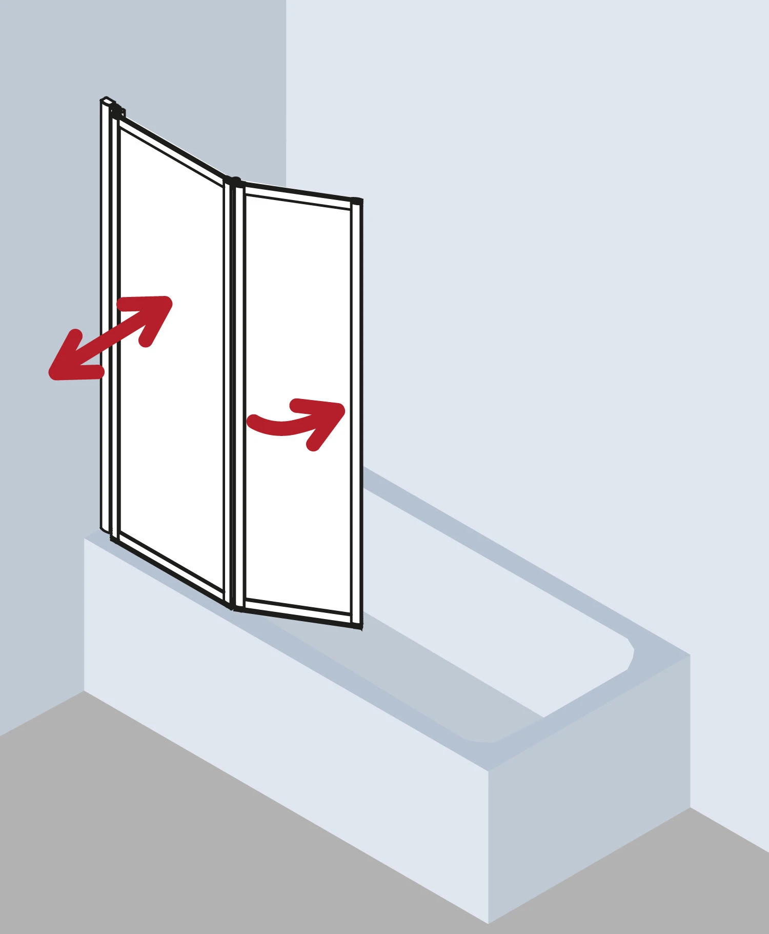 Kermi Vario 2000 Faltwand 2-flügelig V2TS1075142YK 101,1-102,7x140cm, Weiß, ESG SR Opaco Clean 10 Kermi Vario 2000 Faltwand 2-flügelig V2TS1075142YK 101,1-102,7x140cm, Weiß, ESG SR Opaco Clean – Bild 8