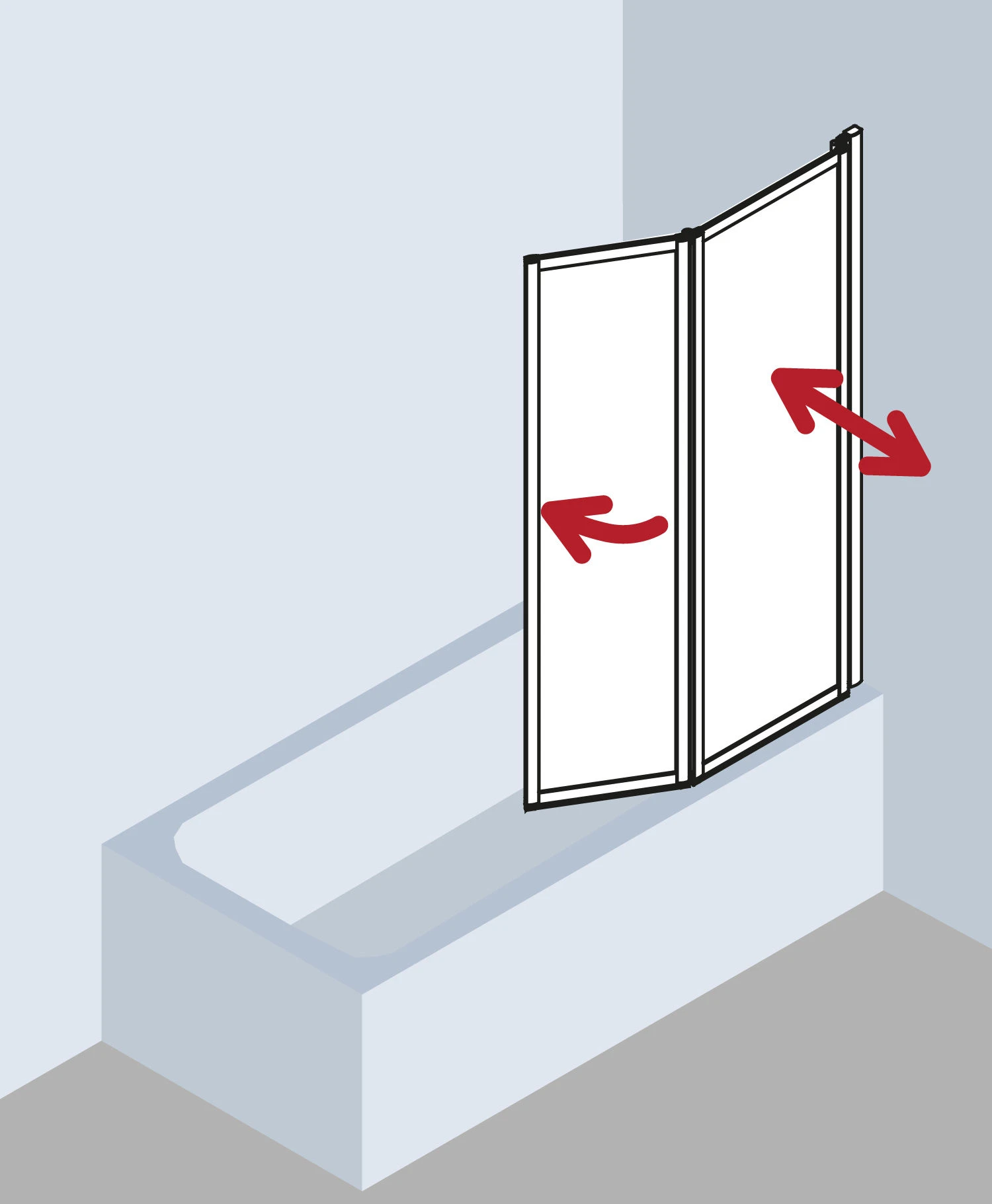 Kermi Vario 2000 Faltwand 2-flügelig V2TS1075142YK 101,1-102,7x140cm, Weiß, ESG SR Opaco Clean 11 Kermi Vario 2000 Faltwand 2-flügelig V2TS1075142YK 101,1-102,7x140cm, Weiß, ESG SR Opaco Clean – Bild 9