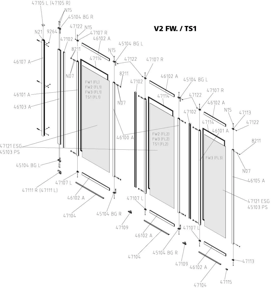 Kermi Vario 2000 Faltwand 2-flügelig V2TS1075142YK 101,1-102,7x140cm, Weiß, ESG SR Opaco Clean 12 Kermi Vario 2000 Faltwand 2-flügelig V2TS1075142YK 101,1-102,7x140cm, Weiß, ESG SR Opaco Clean – Bild 10