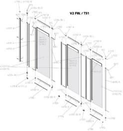 Kermi Vario 2000 Faltwand 3-tlg. V2FW30601422K 68,5-71,8x140cm, Weiß, Kerolan Perl -Geberit Store Kermi Vario 2000 Faltwand 3 tlg. V2FW30601422K 685 718x140cm weiss Kerolan Perl 3
