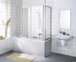 Kermi Vario 2000 Seitenwand V2TWD080141YK 71,4-74,6x140cm, Silber M., ESG SR Opaco Clean