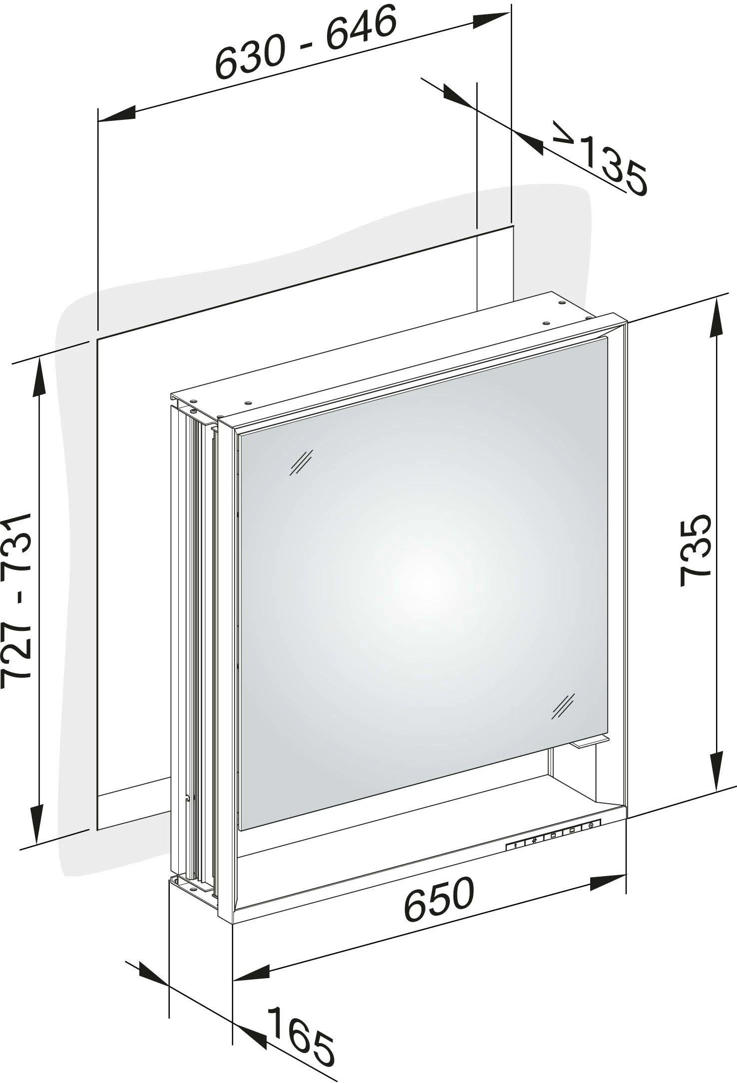 Keuco Royal Lumos Spiegelschrank 14311171201 Wandeinbau, Silber-eloxiert, Offenes Ablagefach, 650 X 735 X 165 Mm, Anschlag Links 4 Keuco Royal Lumos Spiegelschrank 14311171201 Wandeinbau, Silber-eloxiert, Offenes Ablagefach, 650 X 735 X 165 Mm, Anschlag Links – Bild 2
