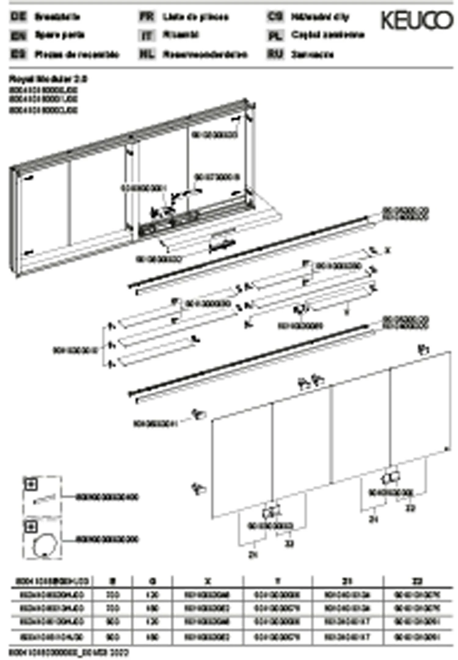 Keuco Royal Modular 2.0 Spiegelschrank 800410160100400 1600 X 700 X 160 Mm, 4 Steckdosen, Wandeinbau, 4-türig 5 Keuco Royal Modular 2.0 Spiegelschrank 800410160100400 1600 X 700 X 160 Mm, 4 Steckdosen, Wandeinbau, 4-türig – Bild 3