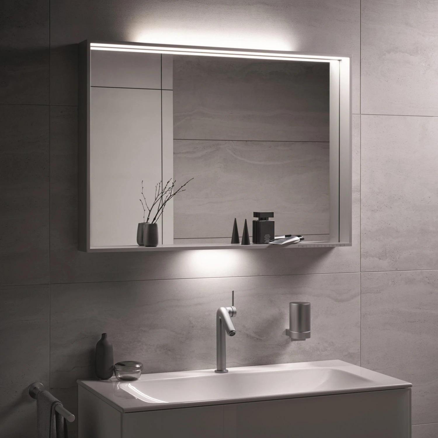 Keuco X-Line Lichtspiegel 33296292500 Beleuchtet, Inox, 800x700x105mm 4 Keuco X-Line Lichtspiegel 33296292500 Beleuchtet, Inox, 800x700x105mm – Bild 2