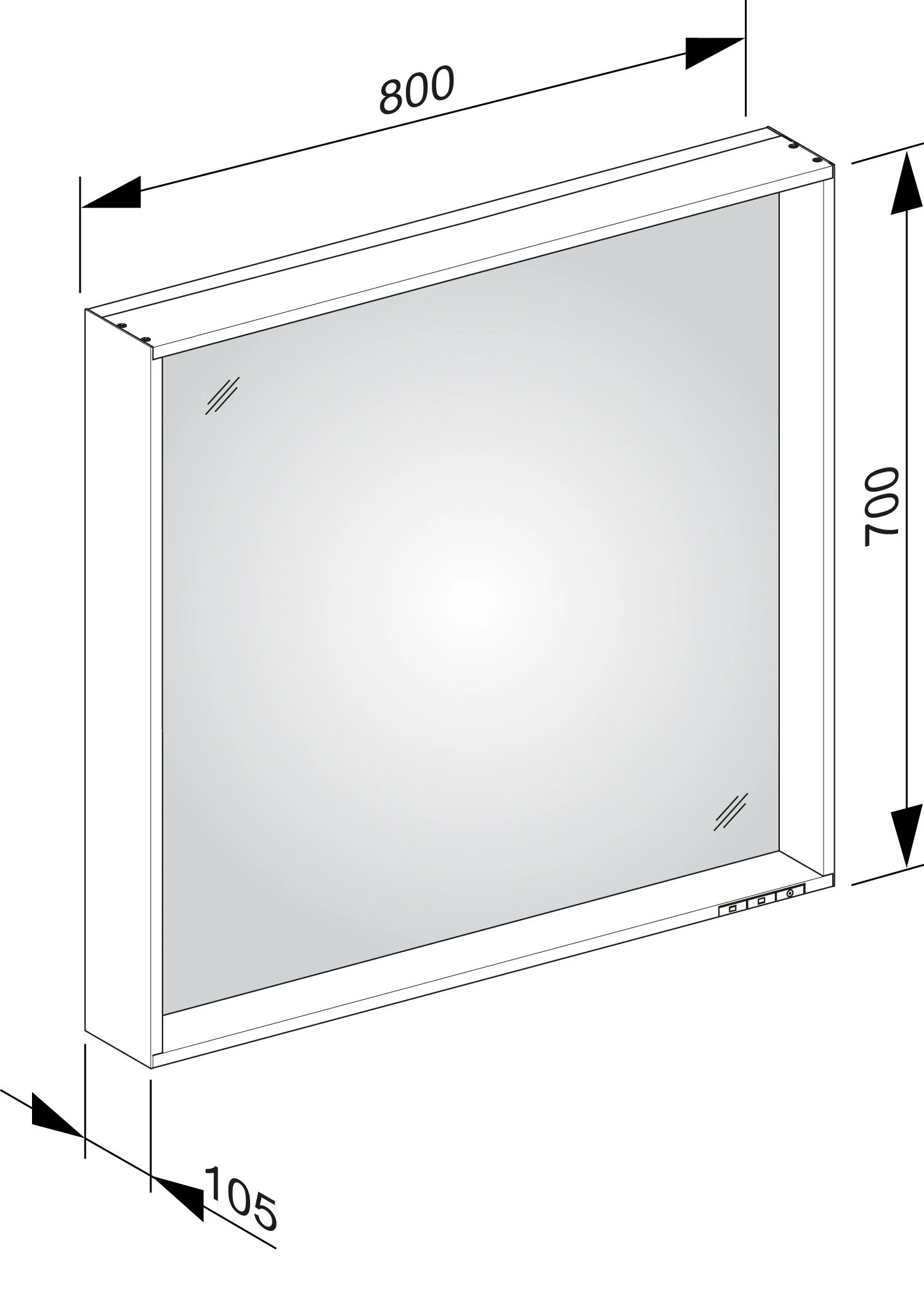 Keuco X-Line Lichtspiegel 33296292500 Beleuchtet, Inox, 800x700x105mm 7 Keuco X-Line Lichtspiegel 33296292500 Beleuchtet, Inox, 800x700x105mm – Bild 5