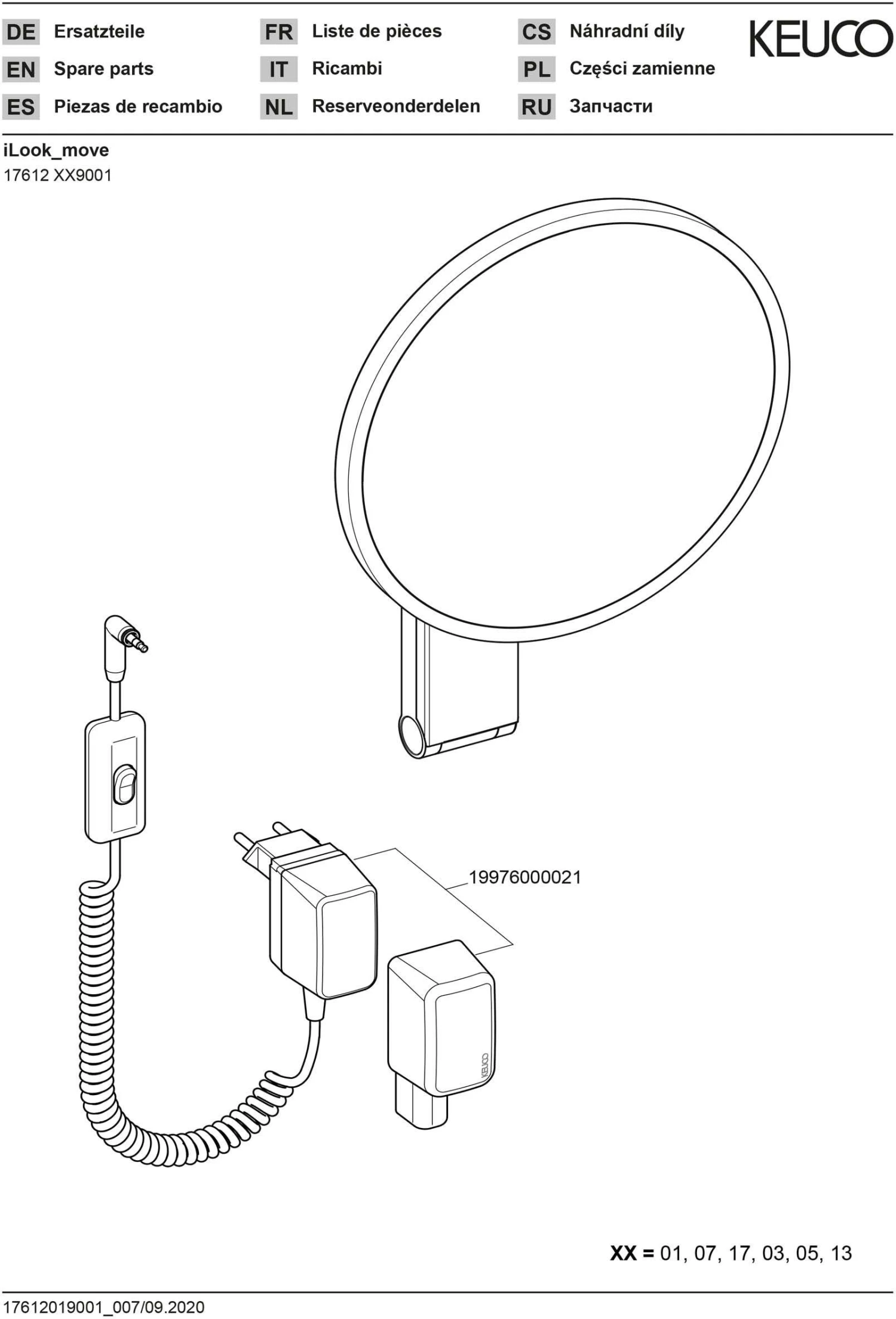 Keuco ILook_move Kosmetikspiegel 17612079001 Beleuchtet, Ø 212 Mm, Spiralkabel, Edelstahl-finish, Stecker-Transformator 5 Keuco ILook_move Kosmetikspiegel 17612079001 Beleuchtet, Ø 212 Mm, Spiralkabel, Edelstahl-finish, Stecker-Transformator – Bild 3
