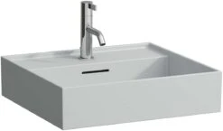 LAUFEN Kartell Ausatzwaschtisch H8163327591091, 50x46cm, Grau, Überl., Ohne Hahnl., Saphirkeramik