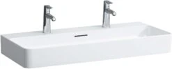 LAUFEN Val Waschtisch H8102874001071 Mit Überlauf, Mit 2 Hahnloch, Weiß LCC, 95x42cm, Unterbaufähig