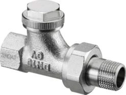 Oventrop Combi 3 Heizkörper-Verschraubung 1090462 DN 15, Durchgang, Rotguss/Messing Vernickelt