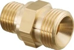 Oventrop Ofix-Oil Doppelnippel 2080050 G 1/4xG 3/8, Beiderseits Innenkonus, Messing