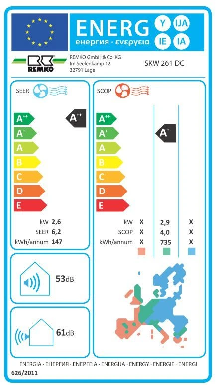 Remko Raumklima Wandgerät SKW 261 DC 1648261 Split-Ausführung, 2,6kW, Klimaanlage 6 Remko Raumklima Wandgerät SKW 261 DC 1648261 Split-Ausführung, 2,6kW, Klimaanlage – Bild 4
