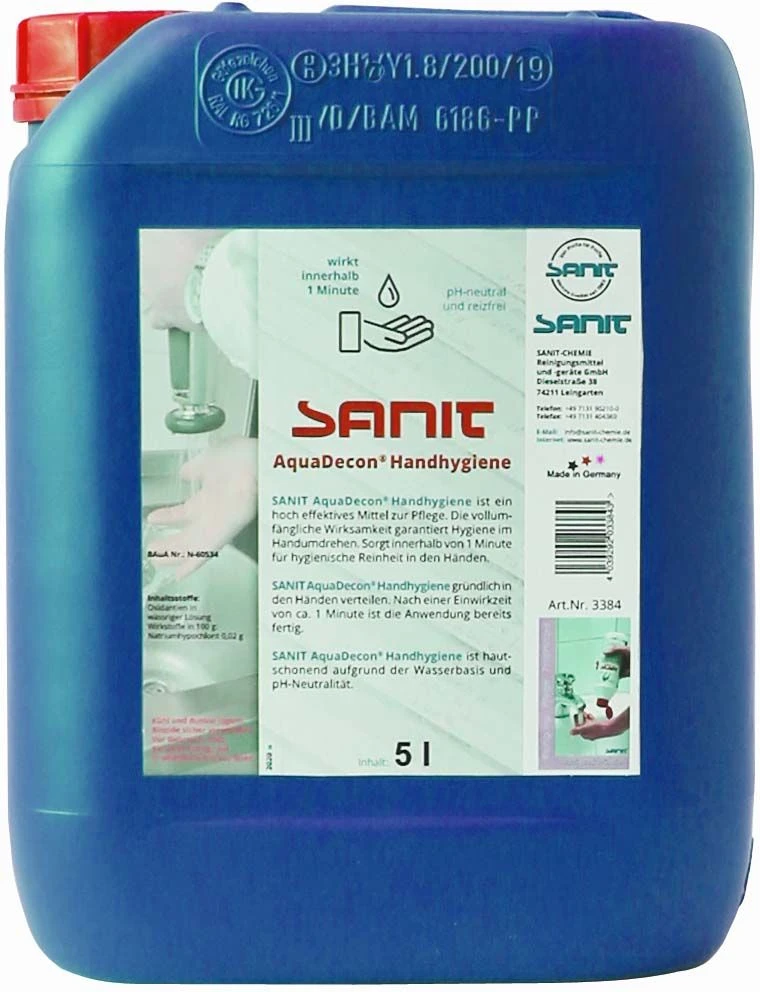 Sanit AquaDecon Handhygiene 3384 5 Liter Kanister 4 Sanit AquaDecon Handhygiene 3384 5 Liter Kanister – Bild 2